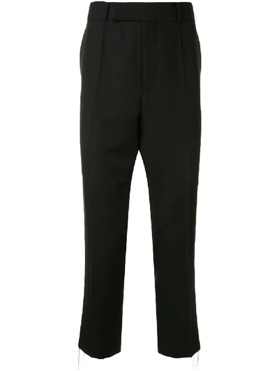 Shop Haider Ackermann Chain Detail Wool Trousers In Black