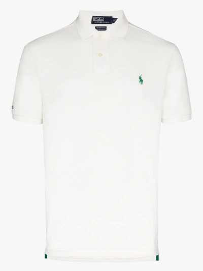 Shop Polo Ralph Lauren Poloshirt Mit Logo-stickerei In Weiss