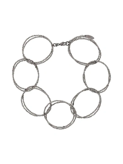 Shop Brunello Cucinelli Beaded Chain Necklace In Silver
