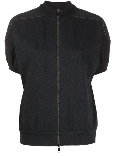 Shop Brunello Cucinelli Short-sleeve Jacket In Grey