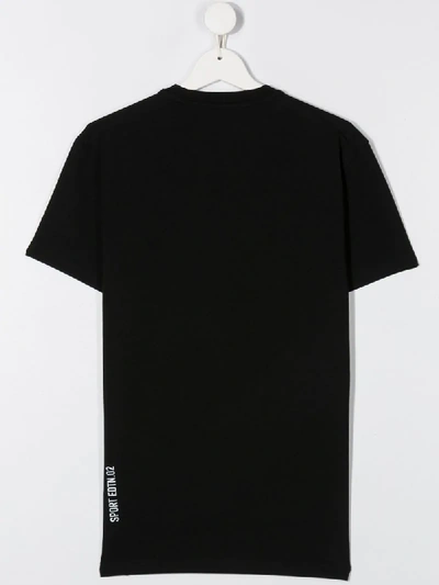 Shop Dsquared2 Teen Logo Print T-shirt In Black