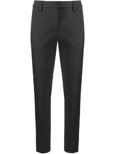 Shop Brunello Cucinelli Cropped Slim-fit Trousers In Black