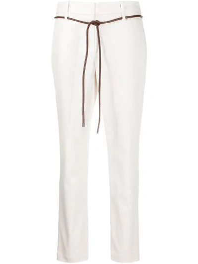 Brunello Cucinelli Drawstring-waist Tapered Trousers In White