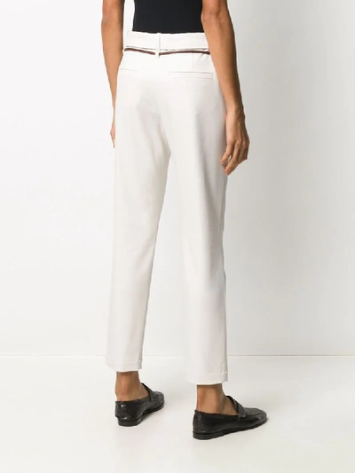 Brunello Cucinelli Drawstring-waist Tapered Trousers In White