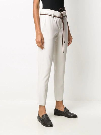 Brunello Cucinelli Drawstring-waist Tapered Trousers In White