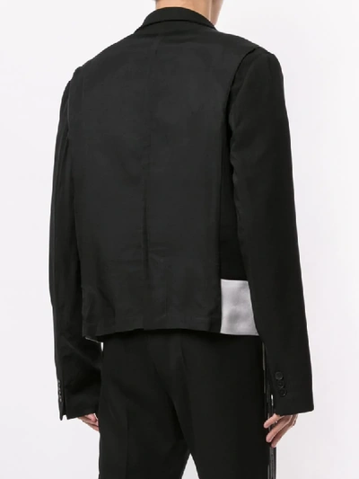 Shop Haider Ackermann Contrast Panel Blazer In Black