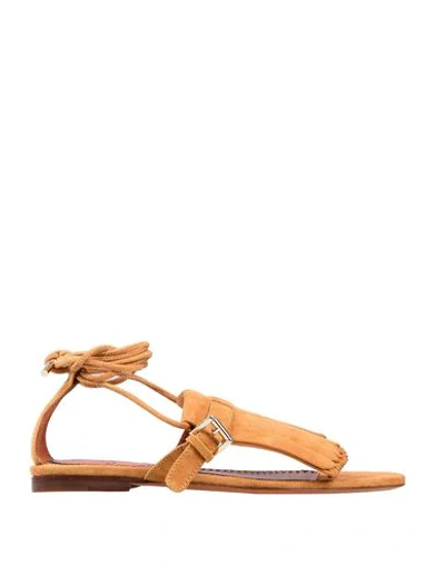 Shop Santoni Sandals In Tan