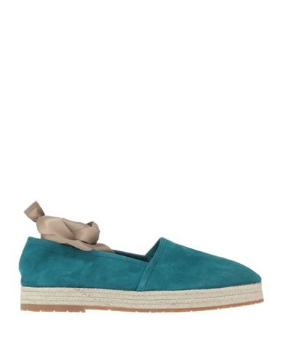 Shop Santoni Espadrilles In Deep Jade