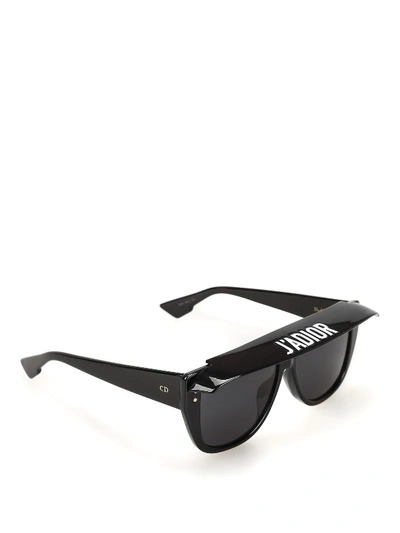 Shop Dior Club2 Sunglasses In /ir Black