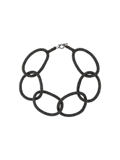 Shop Brunello Cucinelli Chain Link Necklace In Silver