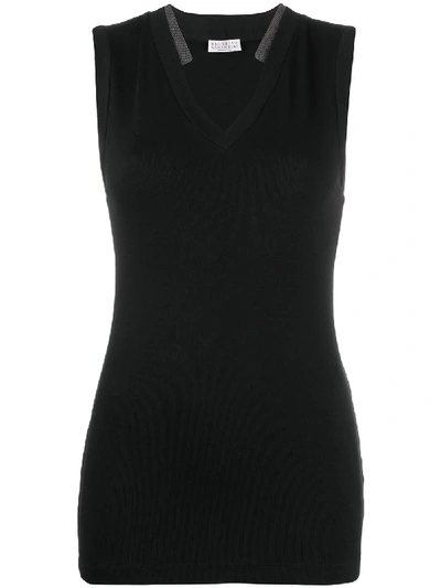 Shop Brunello Cucinelli Sleeveless Fitted Top In Black