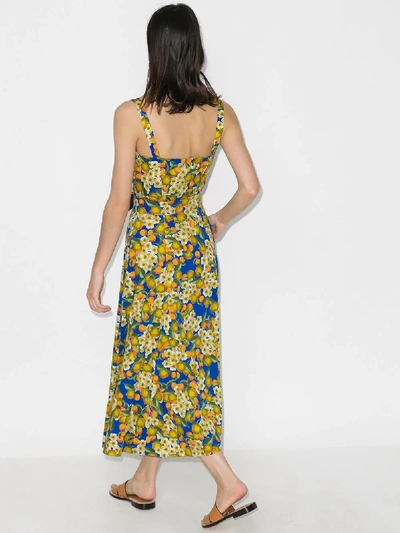 Shop Borgo De Nor Camilla Lemon Print Belted Dress In Blue