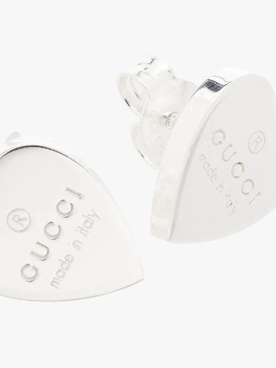 Shop Gucci Sterling Silver Heart Stud Earrings