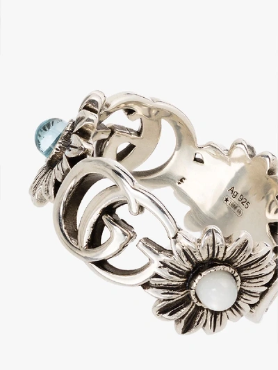 Shop Gucci Sterling Silver Gg Topaz Flower Ring