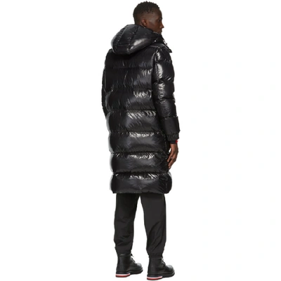 Shop Moncler Black Down Hanoverian Coat In 999 Black