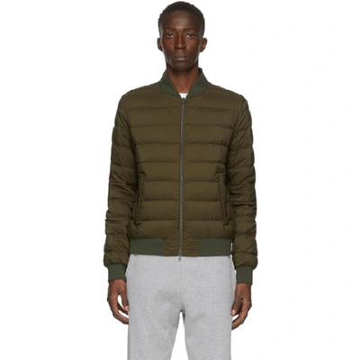 Shop Herno Green Down 'l'aviatore' Bomber Jacket In 7730 Army