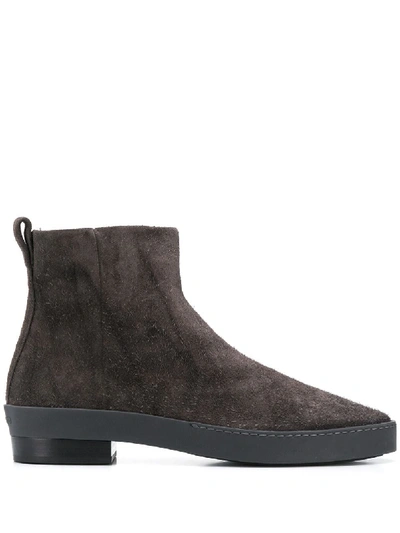 Shop Fear Of God Zipped Ankle Boots In Grey
