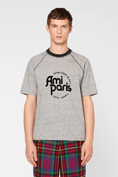 Shop Ami Alexandre Mattiussi Ami Paris T-shirt In Grey