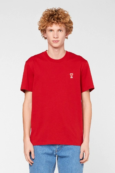 Shop Ami Alexandre Mattiussi Ami De Caur T-shirt In Red