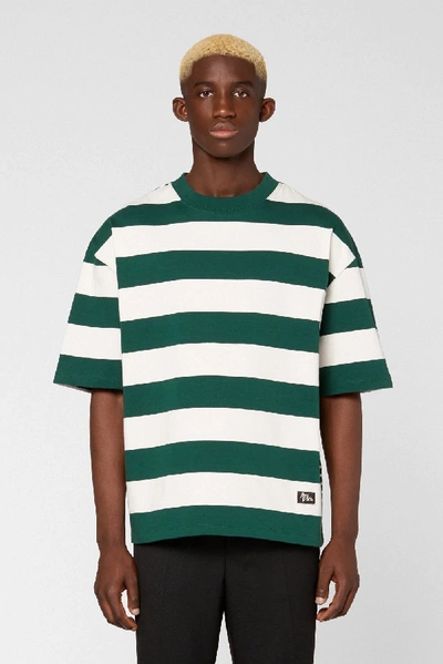 Shop Ami Alexandre Mattiussi Oversize Striped T-shirt In Green