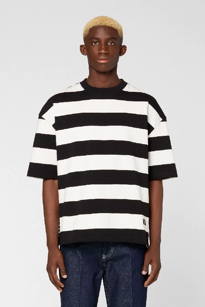 Shop Ami Alexandre Mattiussi Oversize Striped T-shirt In Black