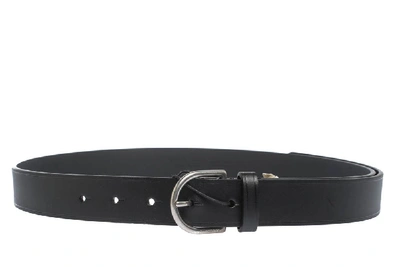 Pre-owned Burberry Black Leather Alex Buckle Belt 85cm