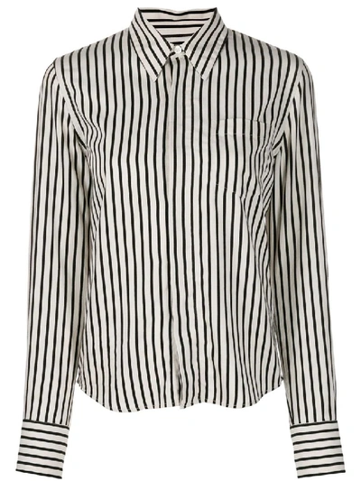 Shop Ami Alexandre Mattiussi Striped Button-front Shirt In White