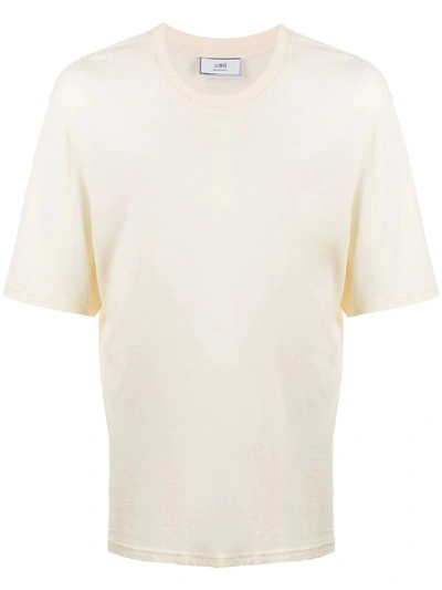 Shop Ami Alexandre Mattiussi Logo Tab T-shirt In Neutrals