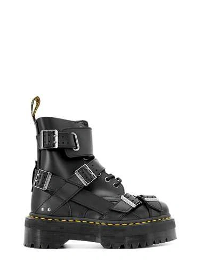Shop Dr. Martens Black 'jadon Strap' Leather High Boots