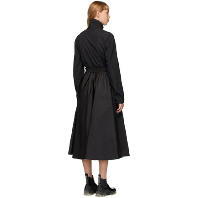 Shop Moncler Black Belted Dress In 999 Black