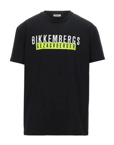 Shop Bikkembergs Man T-shirt Black Size M Cotton, Elastane