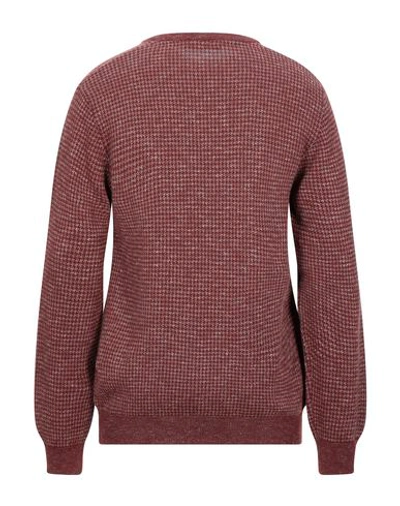 Shop Trussardi Jeans Man Sweater Brick Red Size M Virgin Wool, Acrylic, Viscose, Cotton, Linen