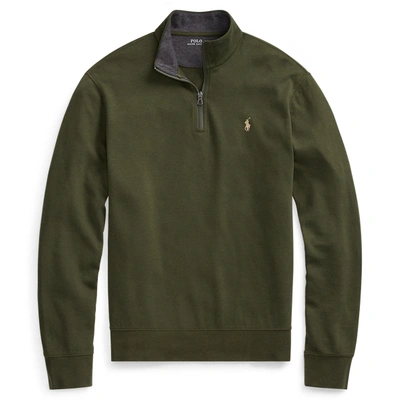Shop Polo Ralph Lauren Jersey Half-zip Pullover In Green