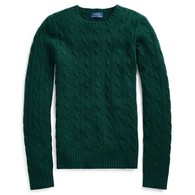 Shop Ralph Lauren Cable-knit Cashmere Sweater In Forest Green Heather