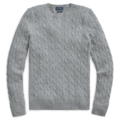 Shop Ralph Lauren Cable-knit Cashmere Sweater In Battalion Heather