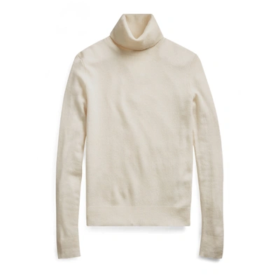Shop Ralph Lauren Cashmere Turtleneck Sweater In Cream