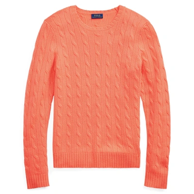 Shop Ralph Lauren Cable-knit Cashmere Sweater In Coral