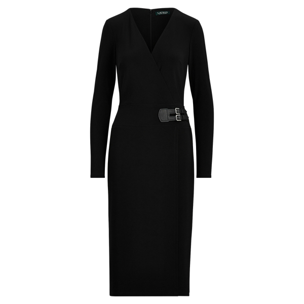 ralph lauren buckled jersey dress