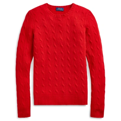 Shop Ralph Lauren Cable-knit Cashmere Sweater In Ralph Red