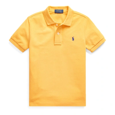 Shop Polo Ralph Lauren Cotton Mesh Polo Shirt In Gold Bugle
