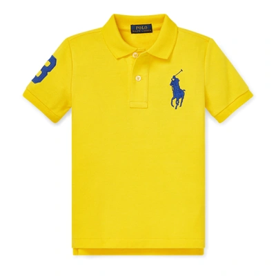 Shop Polo Ralph Lauren Cotton Mesh Polo Shirt In Lemon Rind