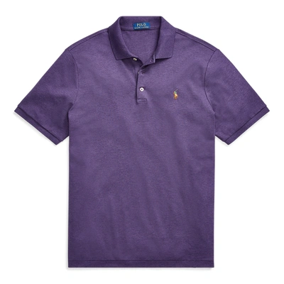 Shop Polo Ralph Lauren Soft Cotton Polo Shirt In Dark Purple