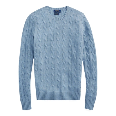 Shop Ralph Lauren Cable-knit Cashmere Sweater In Sky Heather
