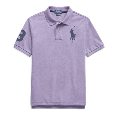 Shop Polo Ralph Lauren Big Pony Cotton Mesh Polo In Safari Purple Heather