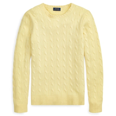 Shop Ralph Lauren Cable-knit Cashmere Sweater In Bristol Yellow