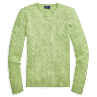 Shop Ralph Lauren Cable-knit Cashmere Sweater In Riviera Green