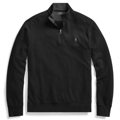 Shop Polo Ralph Lauren Big & Tall - Luxury Jersey Quarter-zip Pullover In Black