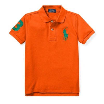 Shop Polo Ralph Lauren Big Pony Cotton Mesh Polo Shirt In Sailing Orange