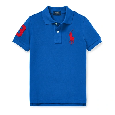 Shop Polo Ralph Lauren Cotton Mesh Polo Shirt In Blue Saturn