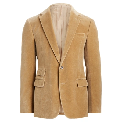 Shop Ralph Lauren Formal Velvet Jacket In Light Camel
